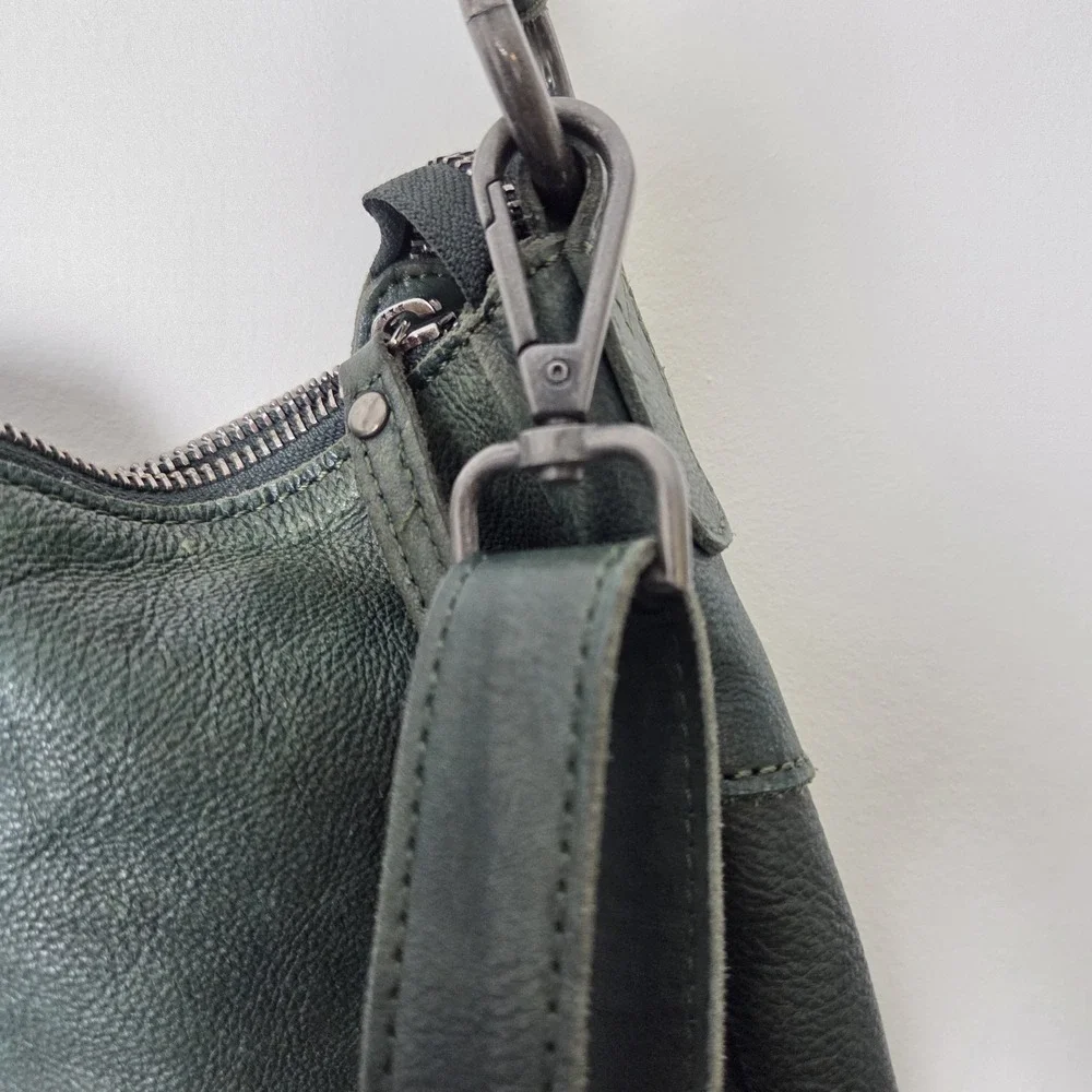 Vilenca Holland Green Leather Hobo Bag‎ Tassle Crossbody Purse